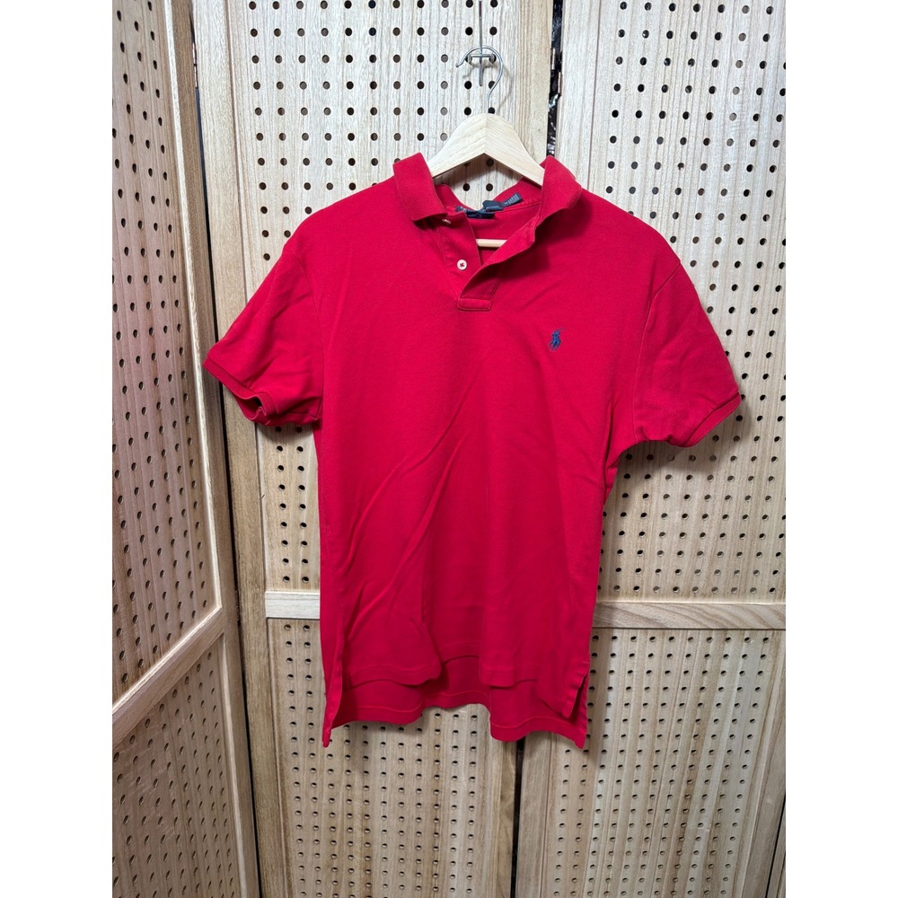 Polo Ralph Lauren‎ Mens Custom Fit Short Sleeve Polo Shirt Red Medium M Logo